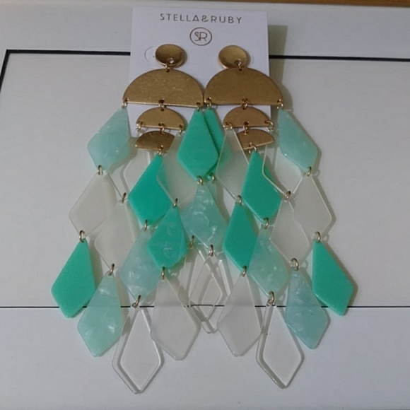 Stella & Ruby merengue resin drop earrings - Picture 2 of 2